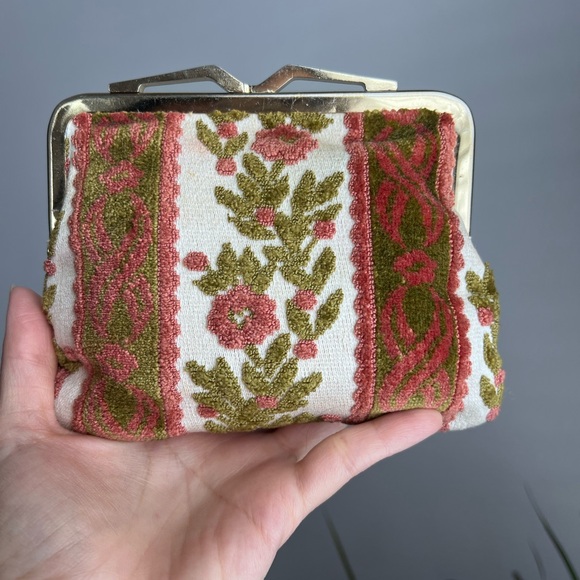 Vintage Coin Purse Floral Patterned Clutch Boho 🌺 - Picture 3 of 5